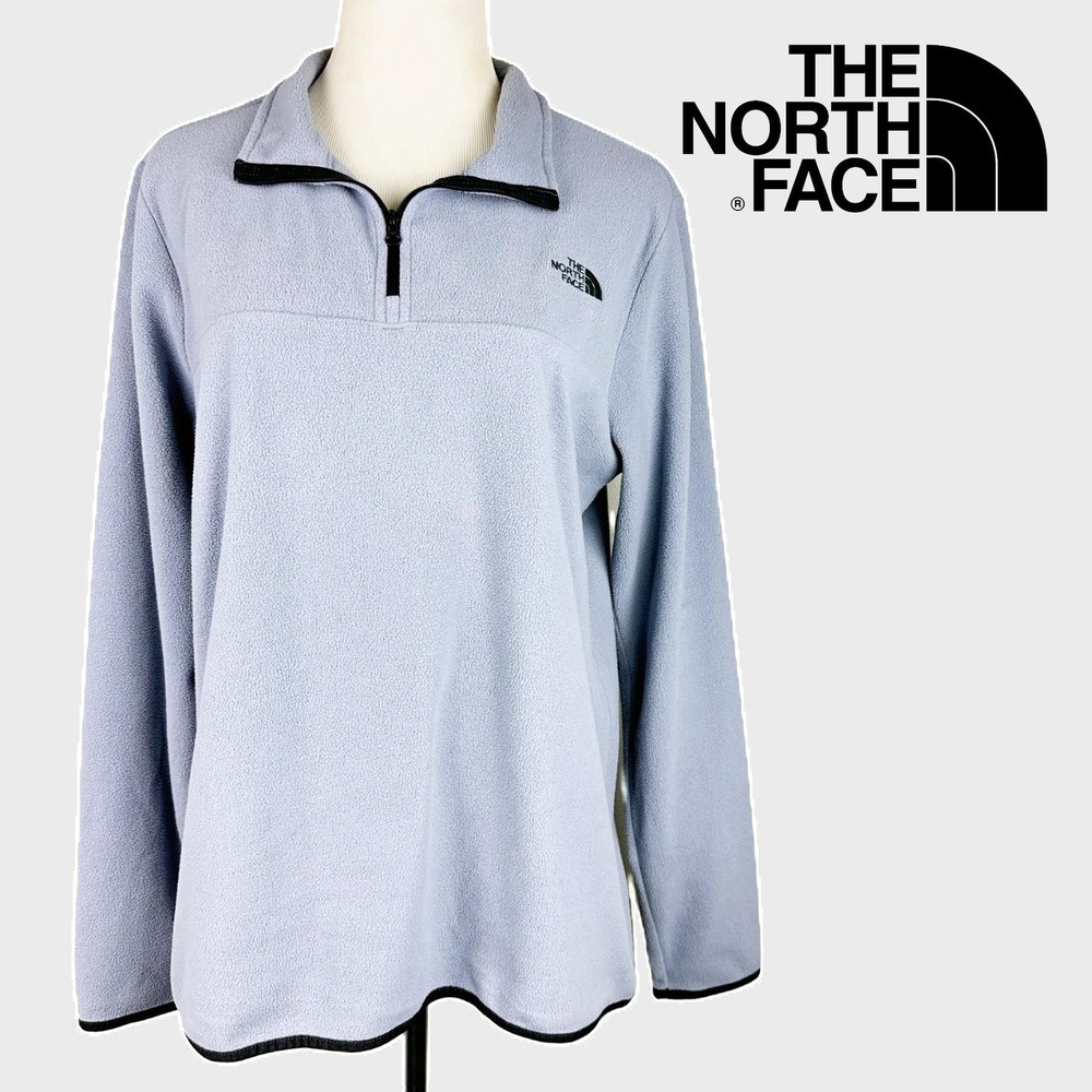 The North Face Womens TKA Glacier 1/4 Zip Fleece Pullover Grey‎ NF0A48KK L